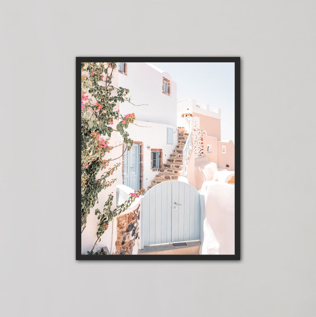 Mamma Mia Pink House in Santorini Island Wall Art - Style My Wall