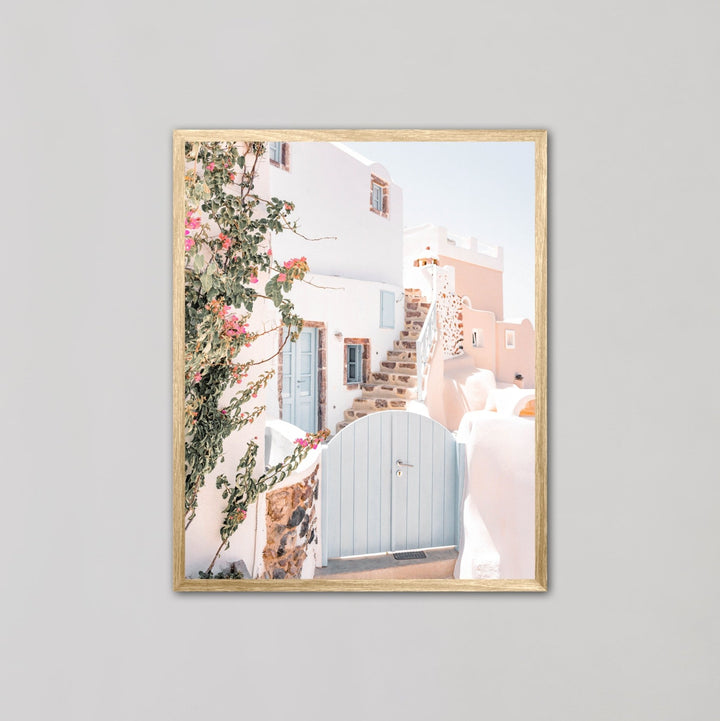 Mamma Mia Pink House in Santorini Island Wall Art - Style My Wall