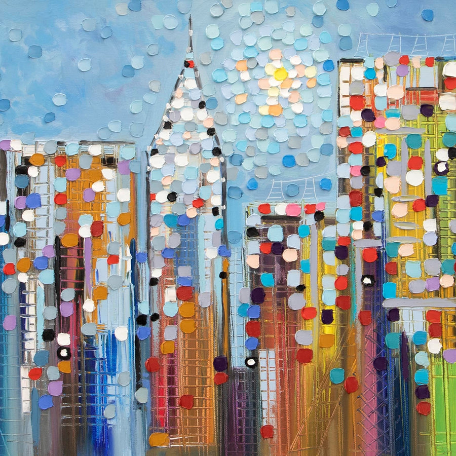 Manhattan Skyline By Ekaterina Ermilkina | Canvas Square Print