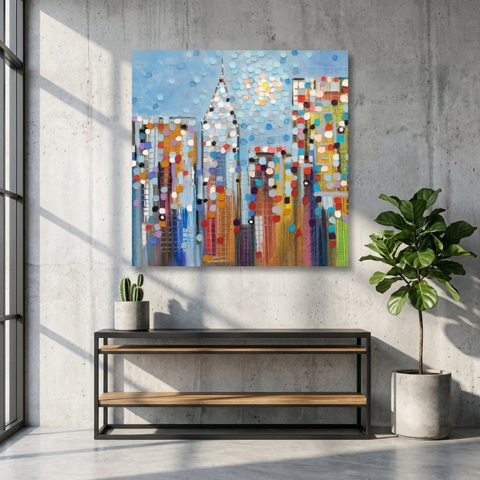 Manhattan Skyline By Ekaterina Ermilkina | Canvas Square Print