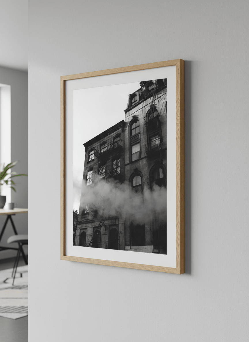 Contemporary wall art featured in a bright modern office workspace