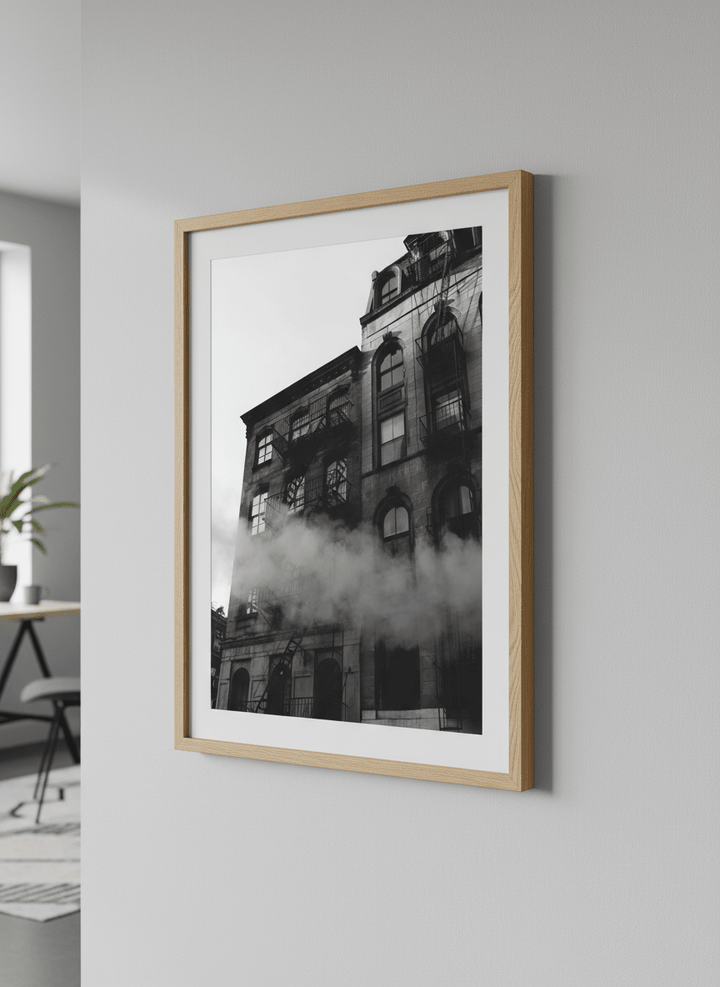 Contemporary wall art featured in a bright modern office workspace