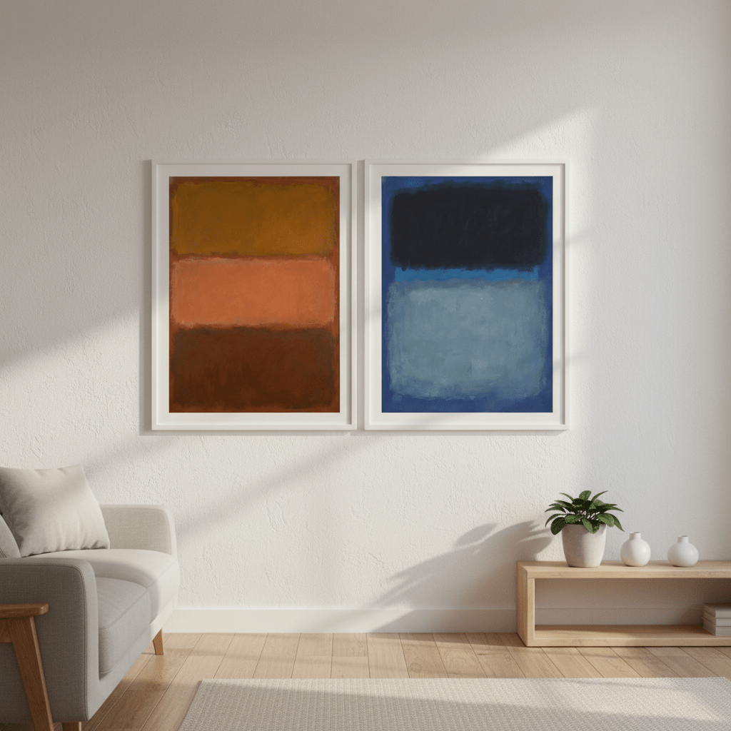 Mark Rothko Inspired Duo Abstract Prints wall - art - picture - poster