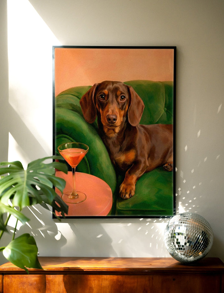 Martini Paws Hour Personalised Pet Upload Wall Art wall - art - picture - poster