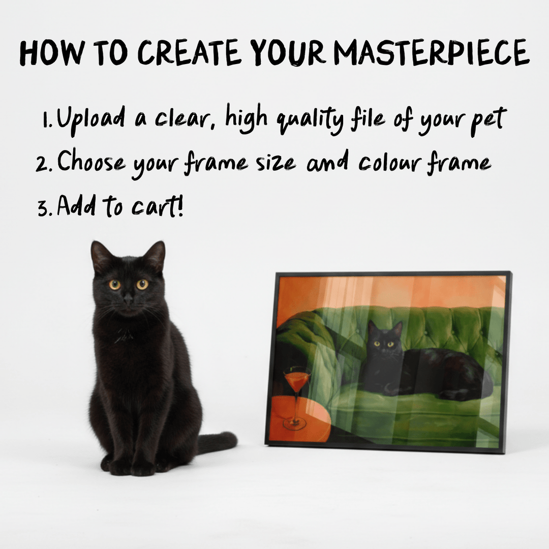 Martini Paws Hour Personalised Pet Upload Wall Art wall - art - picture - poster