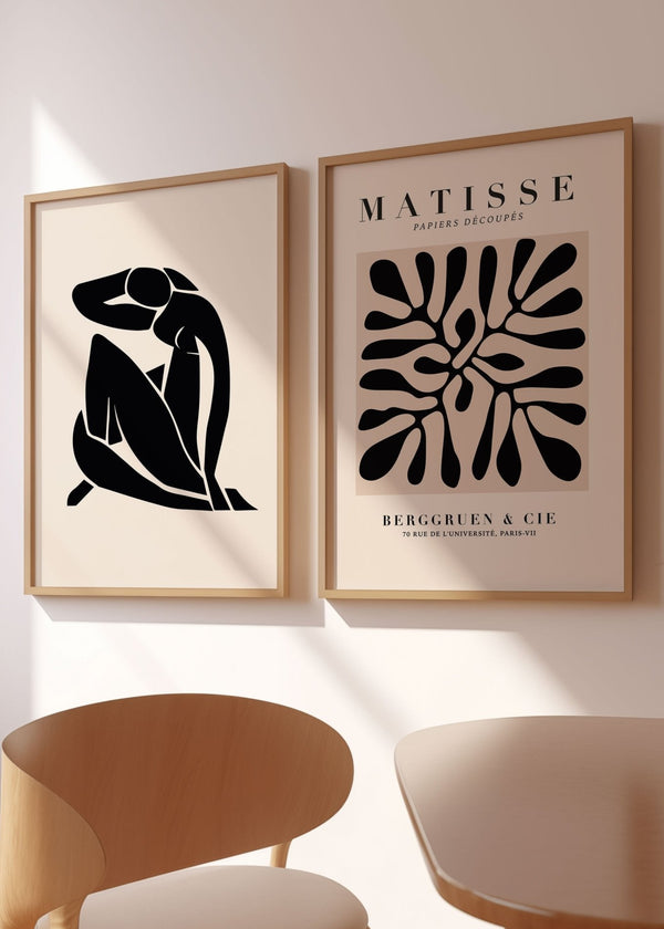 Matisse Coral & Papiers Decoupes Set of 2 Black Prints