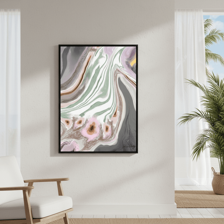 Mauve Gray Sage with Yellow Accent by Julia Cheney wall - art - picture - poster