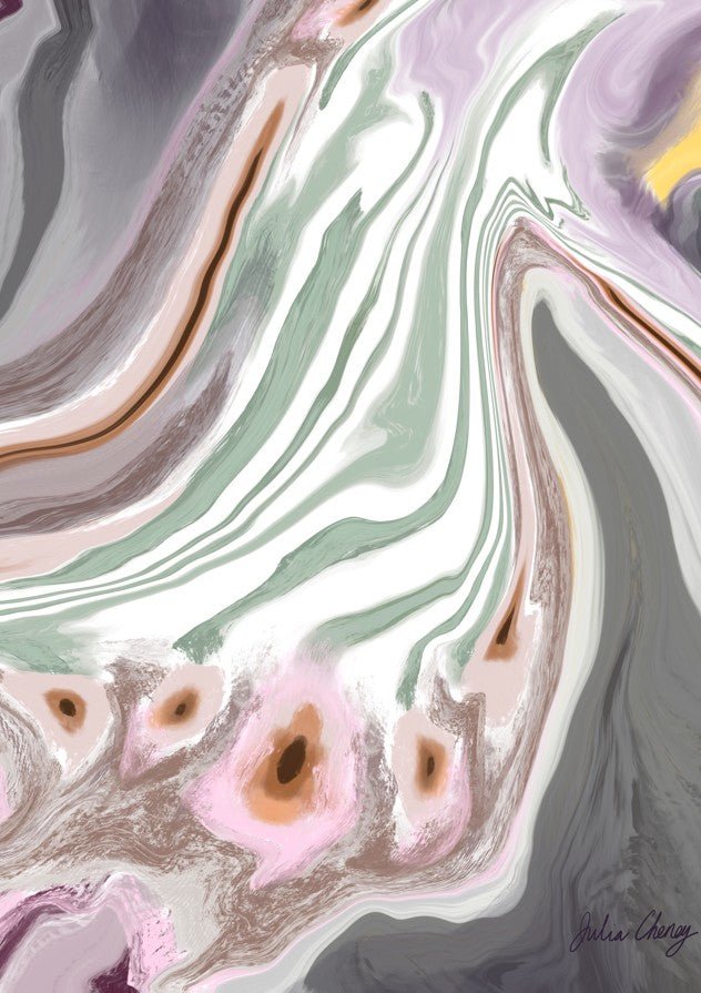 Mauve Gray Sage with Yellow Accent by Julia Cheney