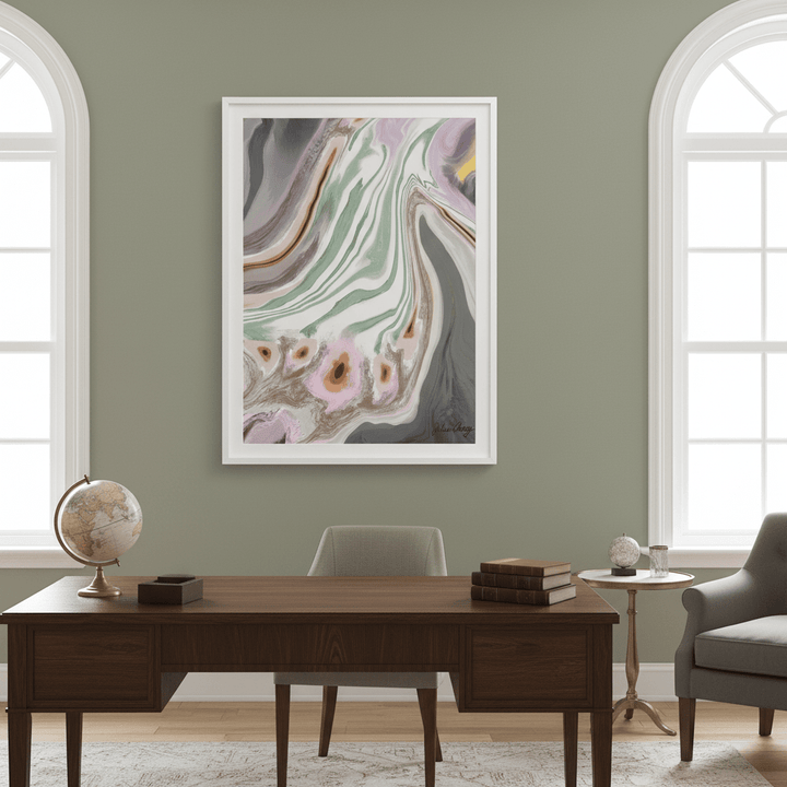 Mauve Gray Sage with Yellow Accent by Julia Cheney wall - art - picture - poster