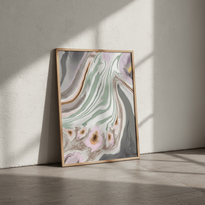 Mauve Gray Sage with Yellow Accent by Julia Cheney wall - art - picture - poster