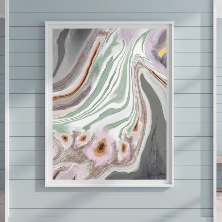 Mauve Gray Sage with Yellow Accent by Julia Cheney wall - art - picture - poster