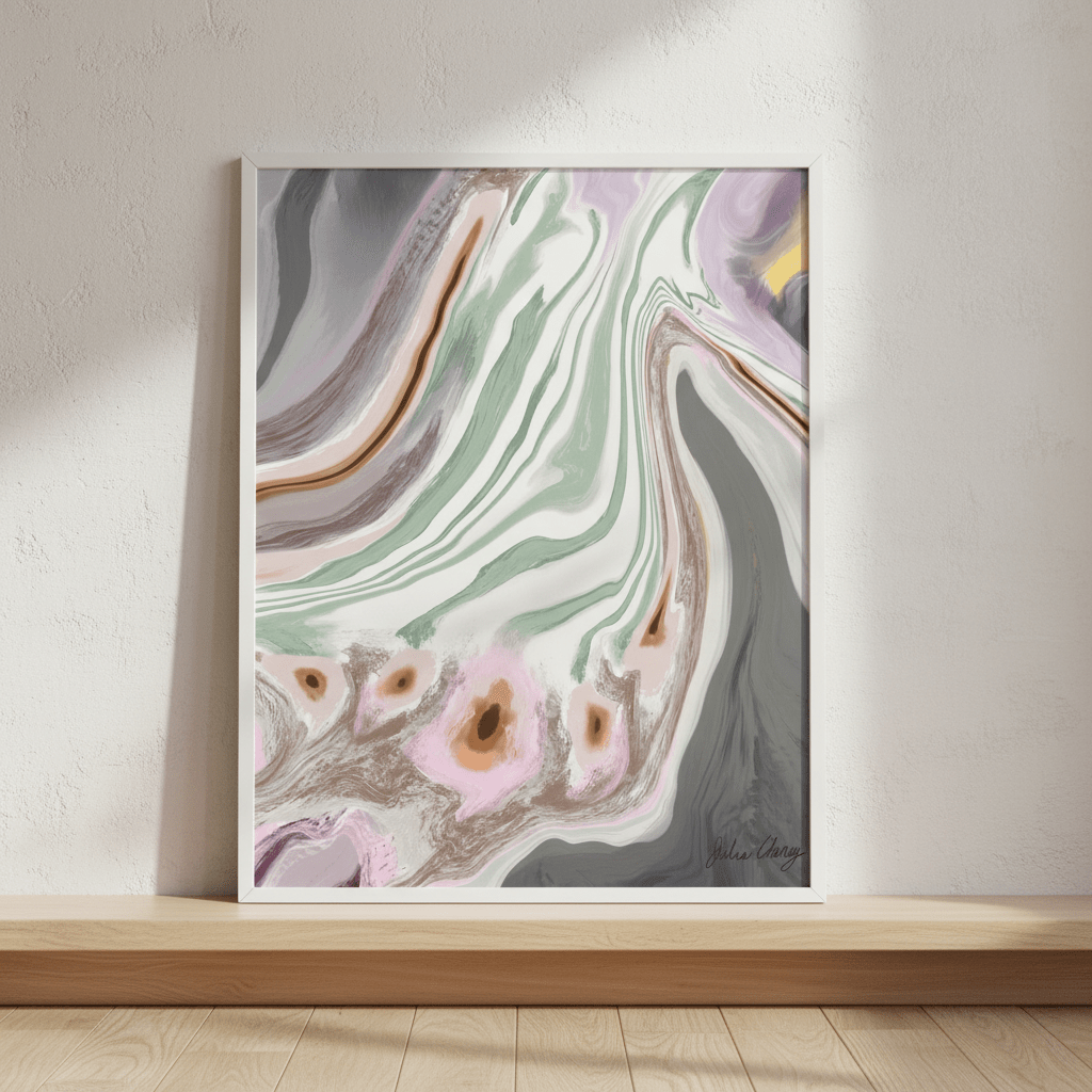 Mauve Gray Sage with Yellow Accent by Julia Cheney wall - art - picture - poster