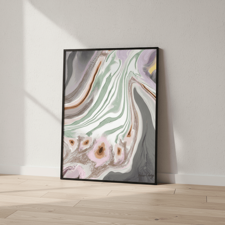 Mauve Gray Sage with Yellow Accent by Julia Cheney wall - art - picture - poster