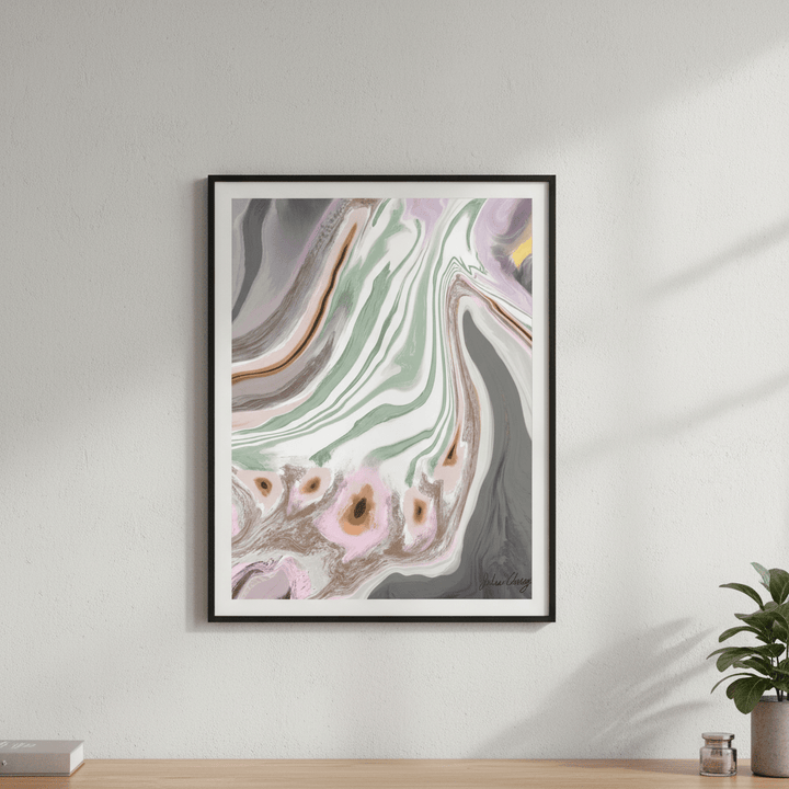 Mauve Gray Sage with Yellow Accent by Julia Cheney wall - art - picture - poster