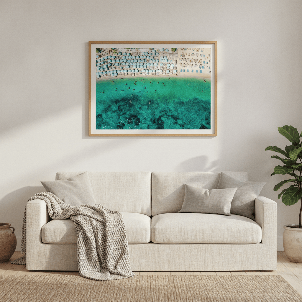 Mediterranean Aerial Coastal Beach Photography wall-art-picture-poster