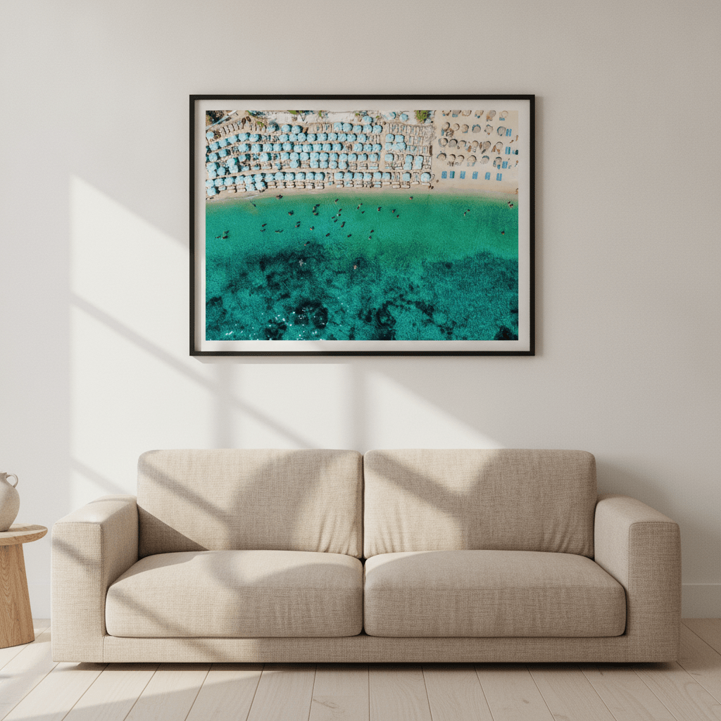Mediterranean Aerial Coastal Beach Photography wall-art-picture-poster