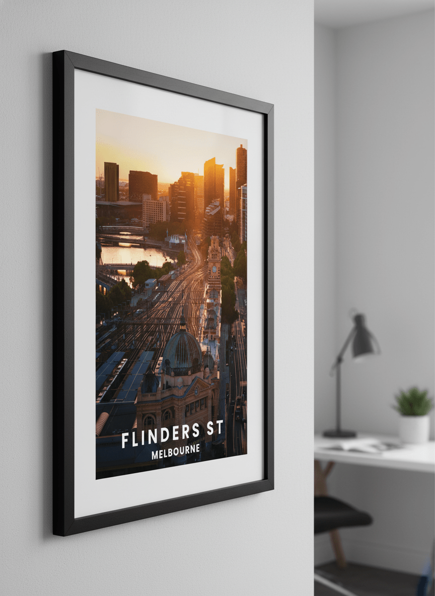 Contemporary wall art featured in a bright modern office workspace