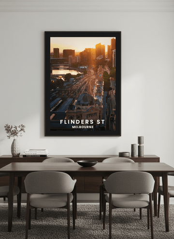 Monumental artwork centred on a feature wall in a luxe interior