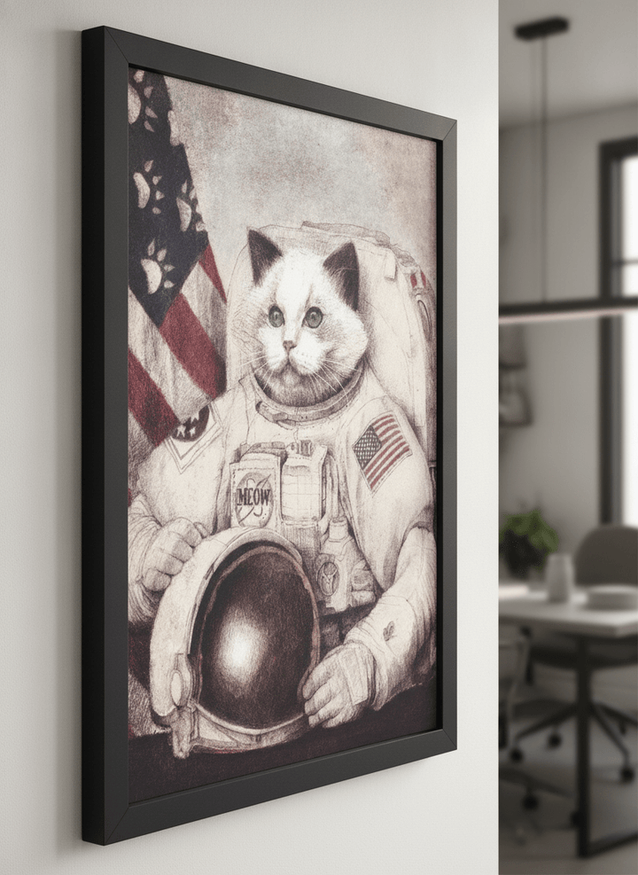 Contemporary wall art featured in a bright modern office workspace