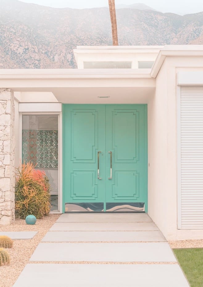 Mid Century Mint Green Doors In Palm Springs By Tom Windeknecht