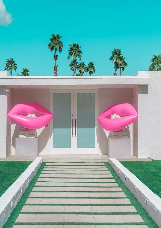 Mid Century Modern House With Pink Lips By Tom Windeknecht