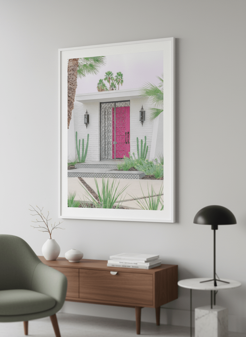 Contemporary wall art featured in a bright modern office workspace