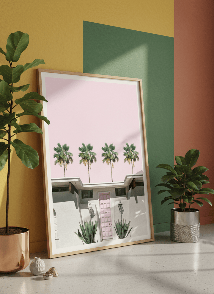 Bold wall art styled in a colourful, eclectic modern home