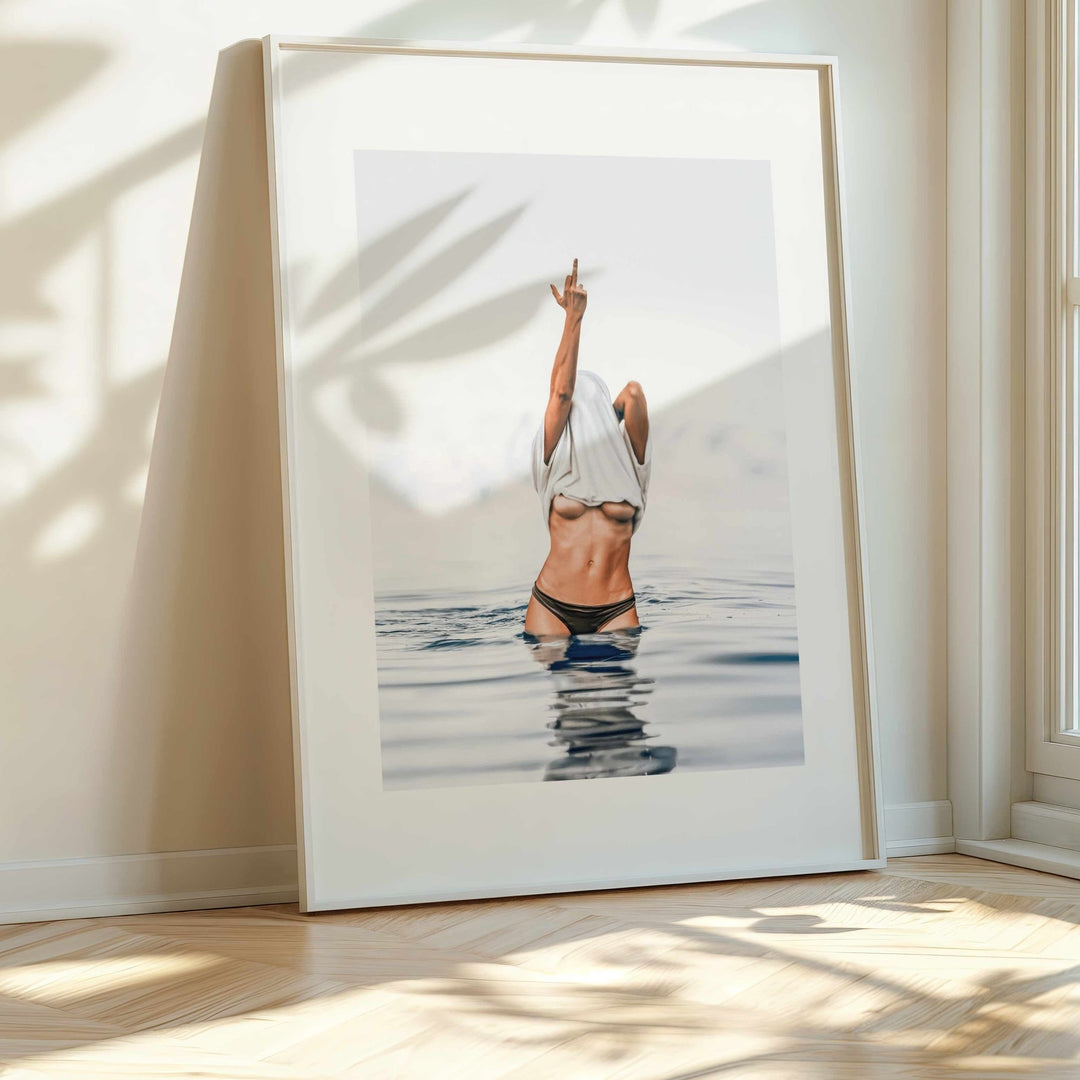 Middle Finger Ocean Girl Photography wall - art - picture - poster