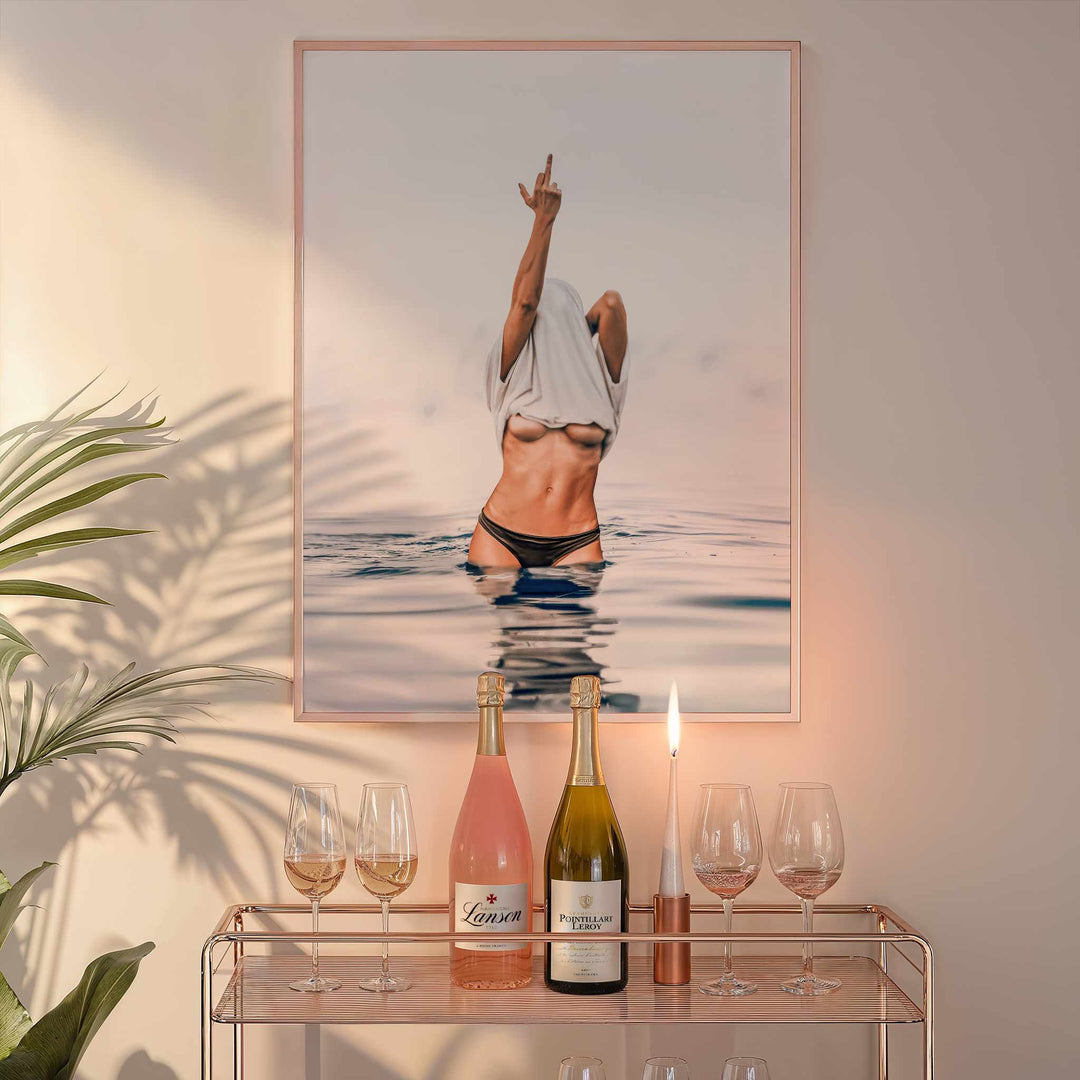 Middle Finger Ocean Girl Photography wall - art - picture - poster