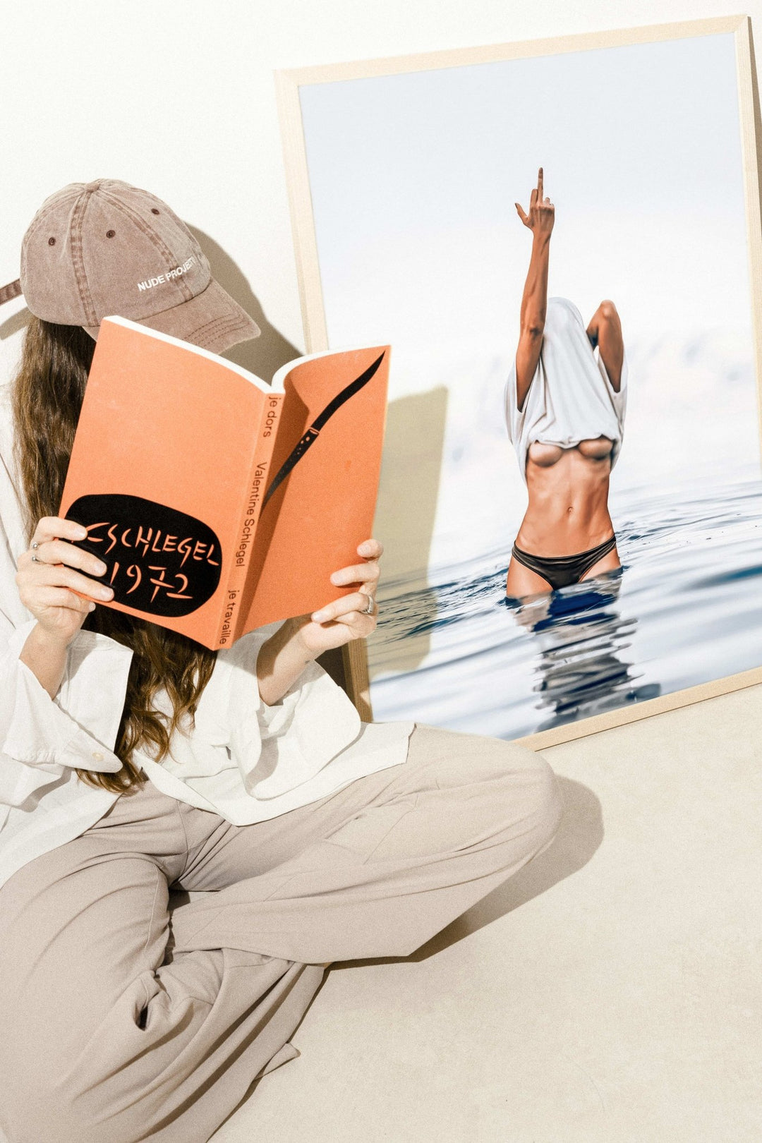 Middle Finger Ocean Girl Photography wall - art - picture - poster