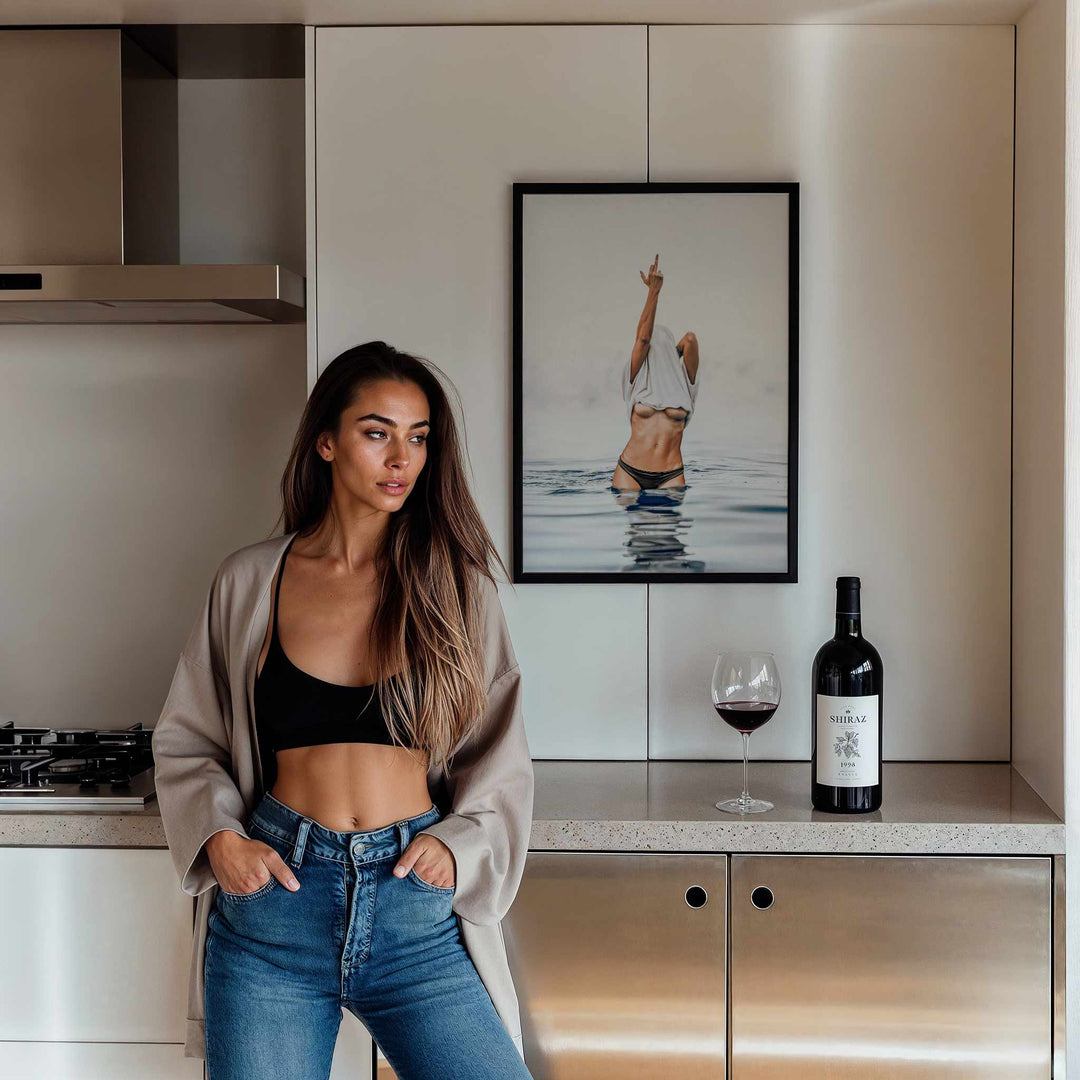 Middle Finger Ocean Girl Photography wall - art - picture - poster