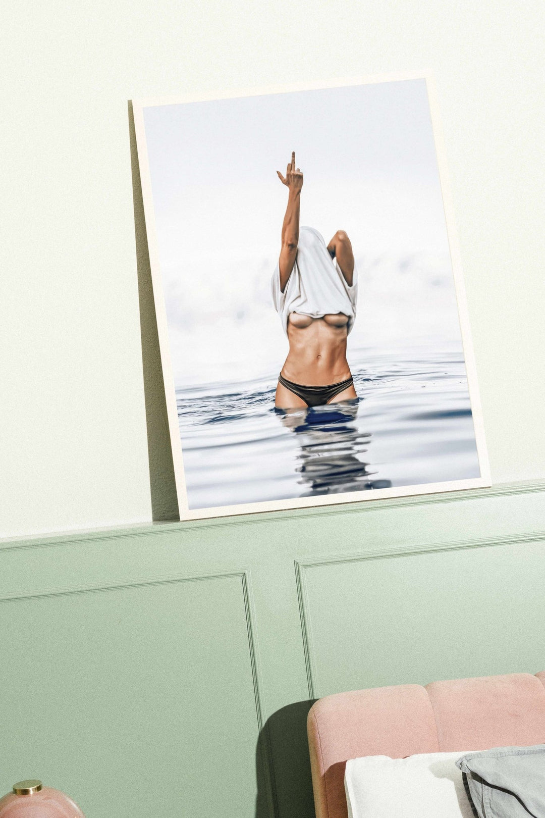 Middle Finger Ocean Girl Photography wall - art - picture - poster