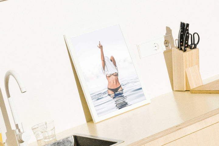 Middle Finger Ocean Girl Photography wall - art - picture - poster