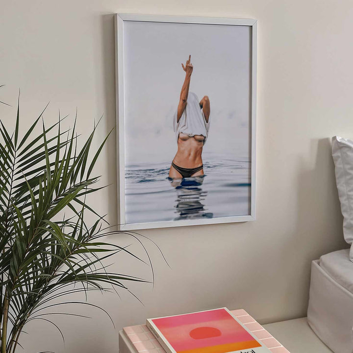Middle Finger Ocean Girl Photography wall - art - picture - poster