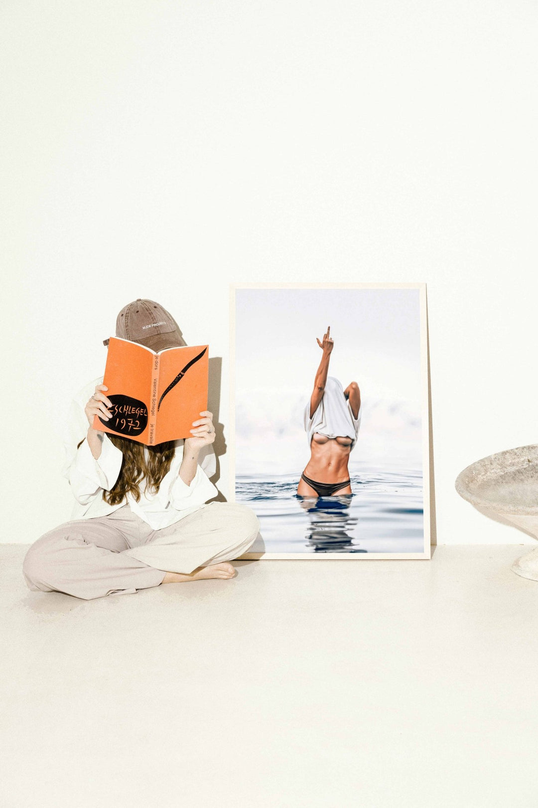 Middle Finger Ocean Girl Photography wall - art - picture - poster