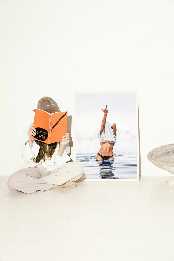 Middle Finger Ocean Girl Photography wall - art - picture - poster