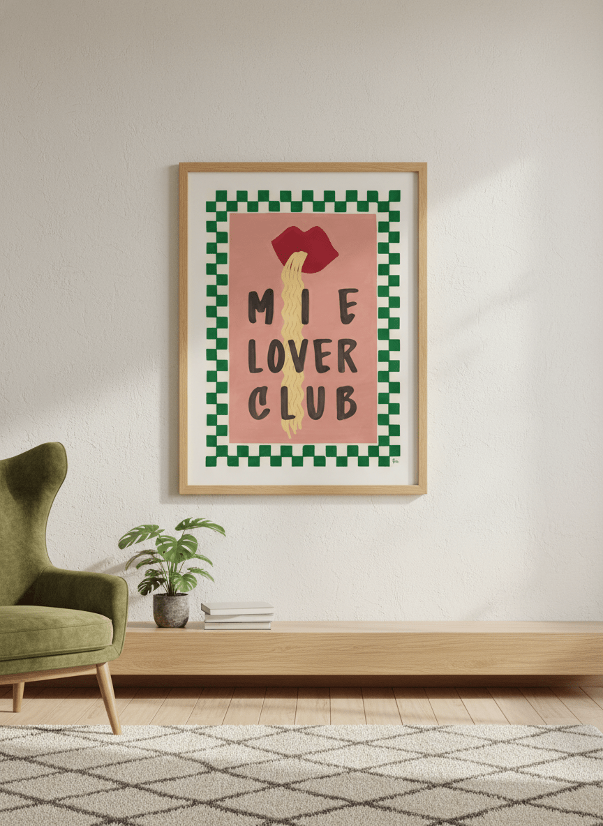 Modern wall art styled above a sofa in a neutral living room