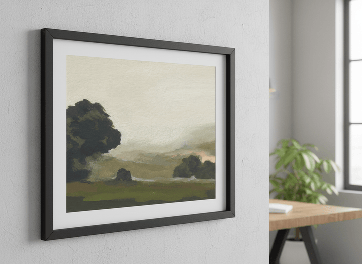 Contemporary wall art featured in a bright modern office workspace