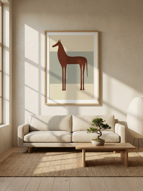 Minimalist Brown Horse By The Art Concept | Art & Canvas Print