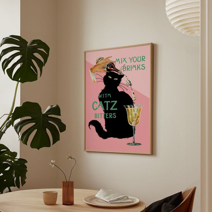 Mix Your Drinks With A Catz Bitters Pink Wall Art - Style My Wall