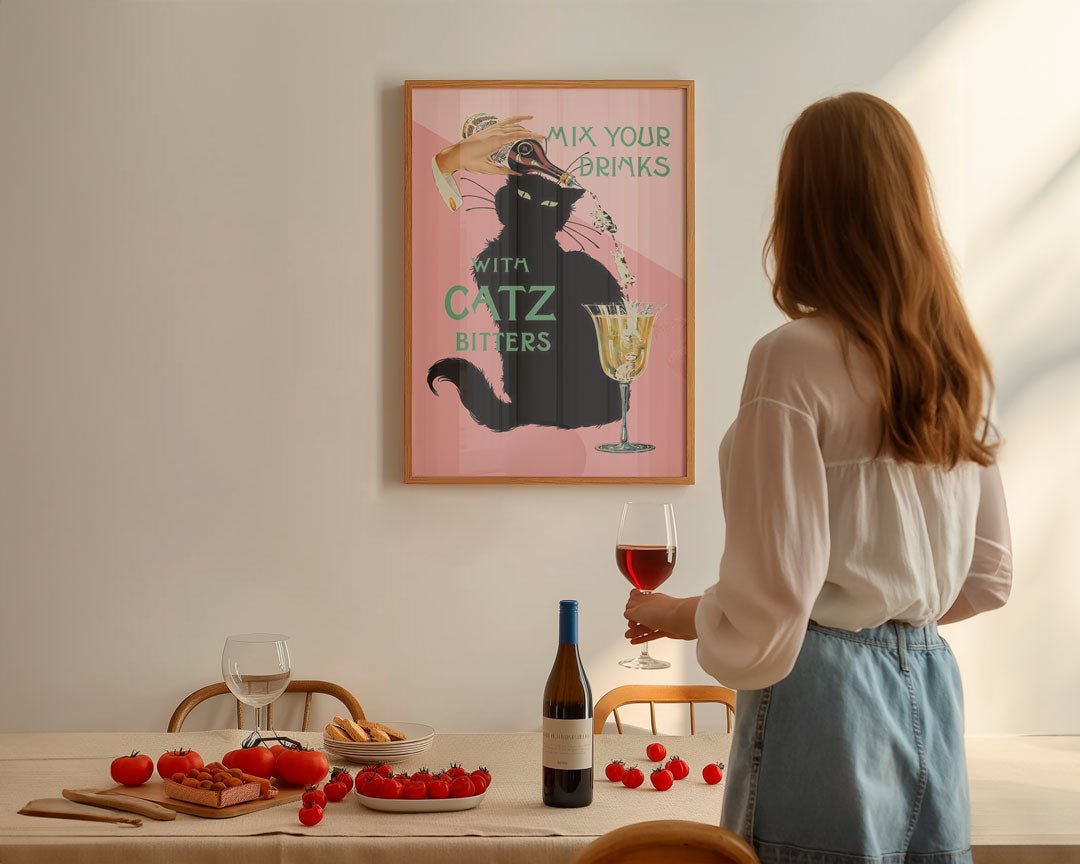 Mix Your Drinks With A Catz Bitters Pink Wall Art - Style My Wall