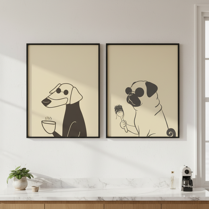 Puppuccino Pug & Morning Coffee Set of 2