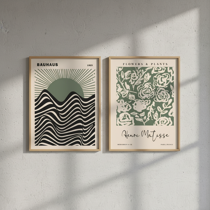 Green Bauhaus & Matisse Set of 2 Exhibition Prints