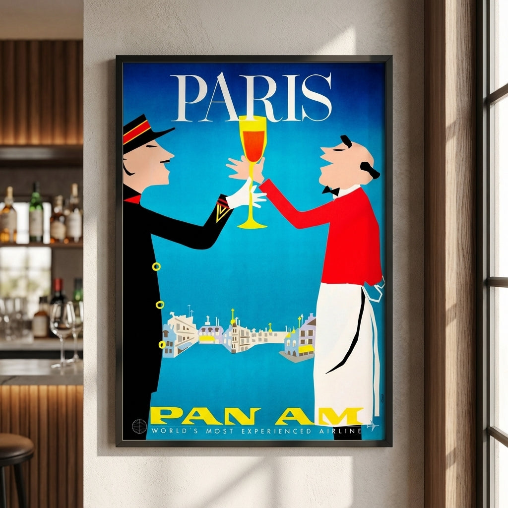 Vintage Paris Pan Am Wall Art Print