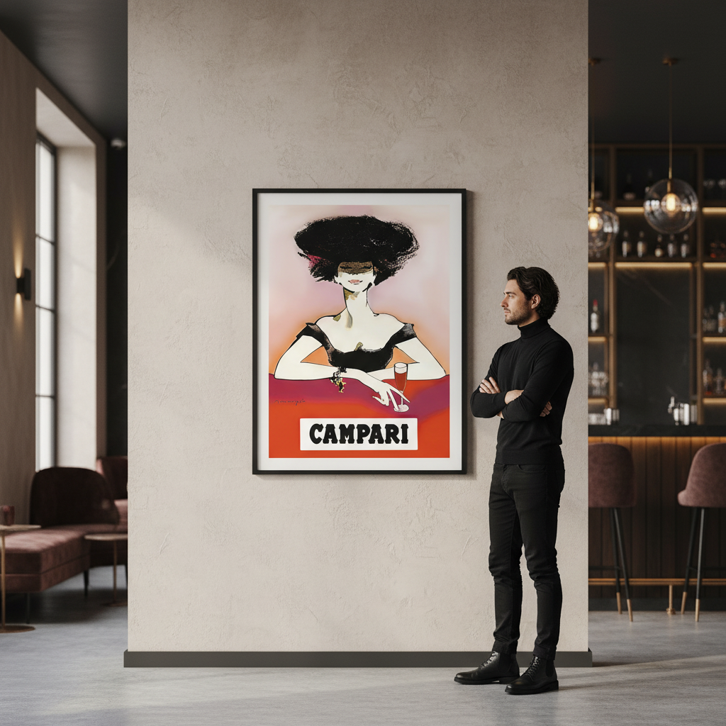 Campari 1960s Woman Italy Vintage Art Poster