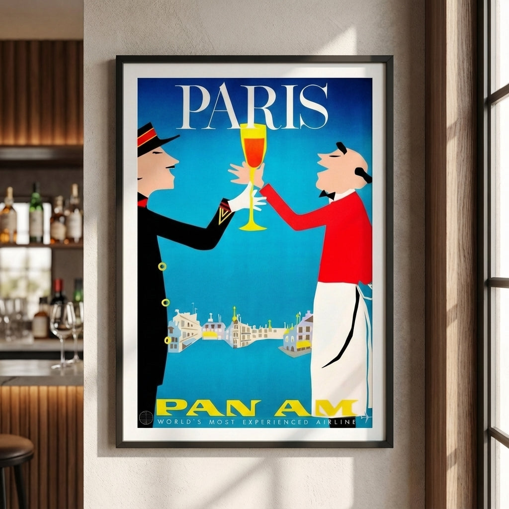 Vintage Paris Pan Am Wall Art Print