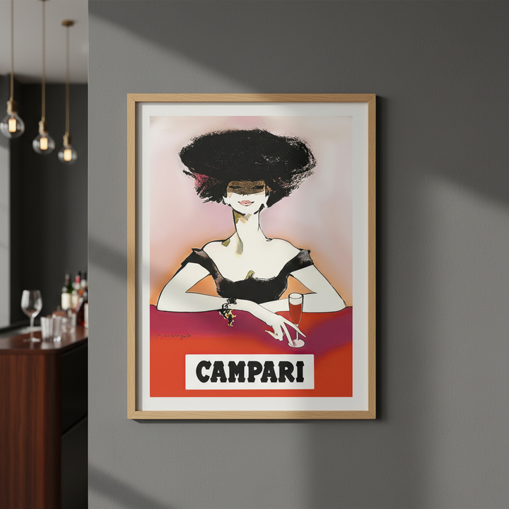 Campari 1960s Woman Italy Vintage Art Poster