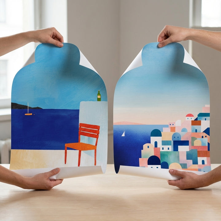 Santorini Abstract Pair by Henry Rivers