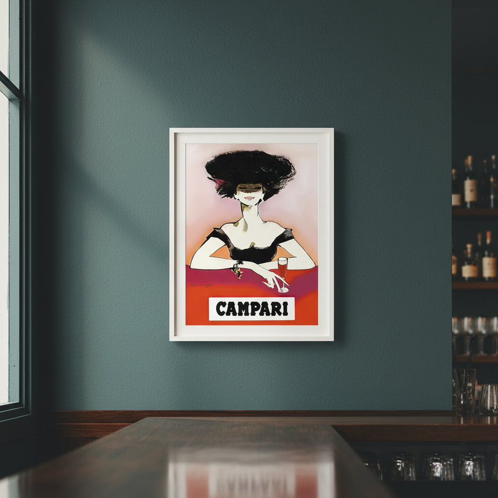 Campari 1960s Woman Italy Vintage Art Poster