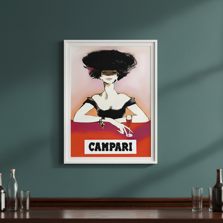 Campari 1960s Woman Italy Vintage Art Poster
